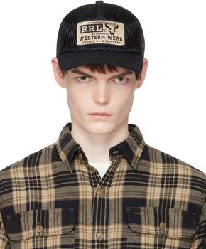 RRL Black Western Trucker Cap