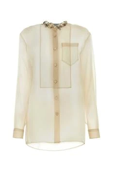 Prada | Prada Sequinned Button-Up Organza Shirt
