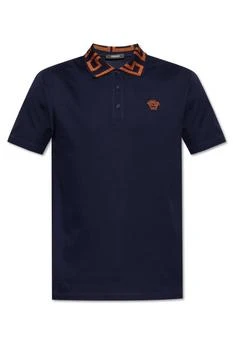 Versace | Versace Greca Short-Sleeved Straight Hem Polo Shirt