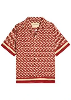 Valentino | Toute La V printed cotton-poplin shirt