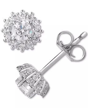 Macy's | TruMiracle® Diamond Halo Stud Earrings (1/2 ct. t.w.) in 14k White Gold