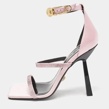 Versace | Versace Pink Satin Safety Pin Ankle Strap Sandals Size 37