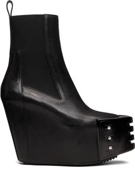 Rick Owens | Black Grilled Wedge Beatle Chelsea Boots