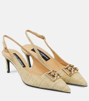 Dolce & Gabbana | Logo raffia slingback pumps