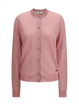 Fendi | Fendi Logo Embroidered Crewneck Buttoned Cardigan
