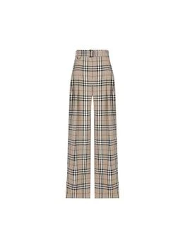 Burberry | Burberry Straight-Leg Checked Belted Trousers