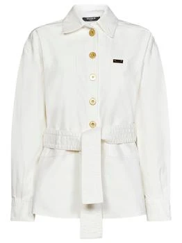 Balmain | Balmain Tied-Waist Buttoned Denim Overshirt