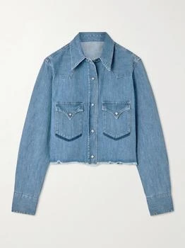 Caracas Frayed Cropped Denim Shirt  - IT46