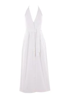 Max Mara | Max Mara Ancona V-Neck Belted Sleeveless Dress