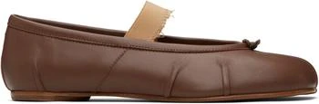MAISON MARGIELA | Brown Tabi Elastic Band Ballerina Flats