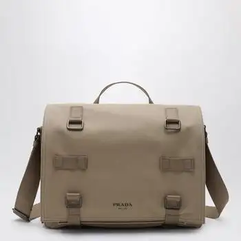 Prada | Desert-colored canvas crossbody bag