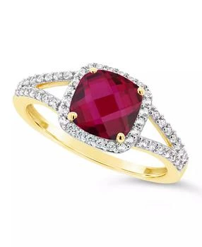 Macy
s | Lab Grown Ruby (1-3/4 ct. t.w.) and Lab Grown White Sapphire (1/4 ct. t.w.) Ring in 10k Yellow Gold