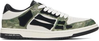 AMIRI | Khaki 
Beige Camo Skel Top Low Sneakers