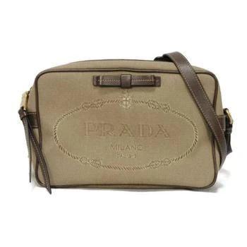 Prada | Jacquard Canvas Leather Shoulder Bag (Pre-Owned)