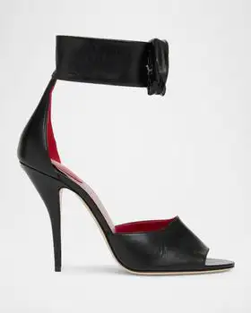 Valentino | Embellished Rose Leather Sandals