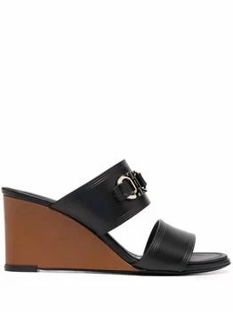 Salvatore Ferragamo | Women's Horsebit-Detail Open Toe Sandals In Black