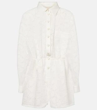 Zimmermann | Crush Embroidered linen playsuit