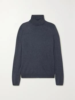 Brunello Cucinelli | Metallic Cashmere-blend Turtleneck Sweater - Navy