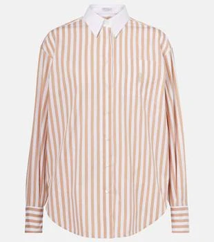 Brunello Cucinelli | Striped cotton and silk shirt