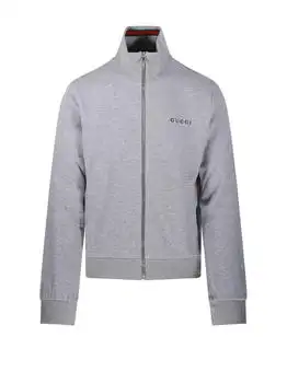 Gucci | Gucci Logo Embroidered Zip-Up Jacket