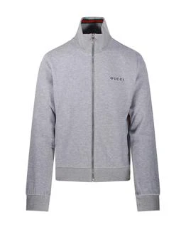 Gucci | Gucci Logo Embroidered Zip-Up Jacket