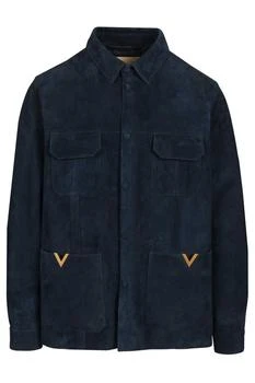 Valentino | Valentino Vgold Velour Leather Jacket