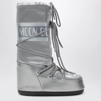 Moon Boot Icon Glace silver satin boots