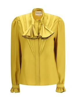 Valentino | Valentino Ruffled Pleated Long-Sleeved Blouse