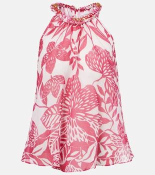 Cleo floral beaded cotton top