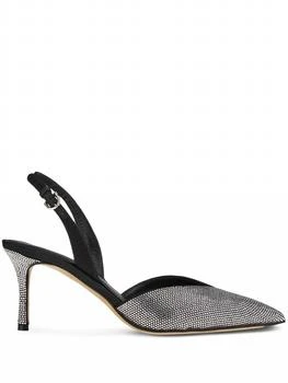 Salvatore Ferragamo | Women's Crystal Embellished Slingback Pumps In Black