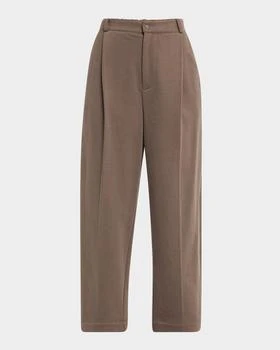 Brunello Cucinelli | Felpa Cotton Fleece Pleated Straight-Leg Crop Pants