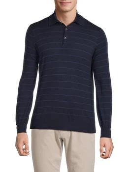 Brunello Cucinelli | Striped Virgin Wool-Blend Polo Shirt