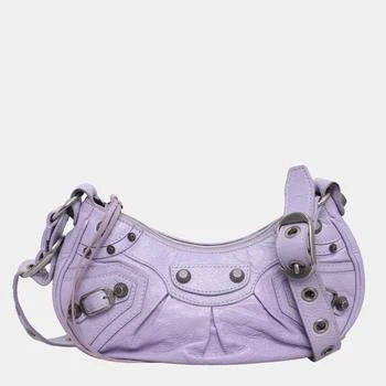 Balenciaga | Balenciaga Purple Lambskin Leather Agneau Arena Le Cagole Shoulder Bag