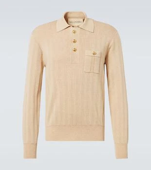 Valentino | Ribbed-knit cotton polo sweater