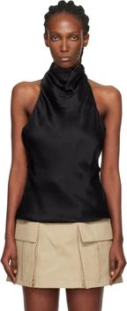 Balmain | Black Backless Silk Blouse