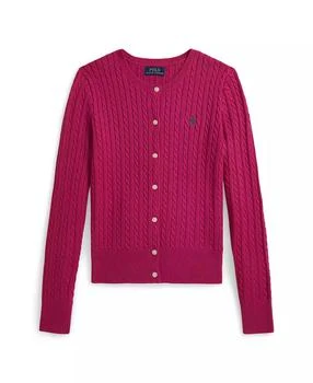 Ralph Lauren Girls 7-16 Mini-Cable Cotton Cardigan