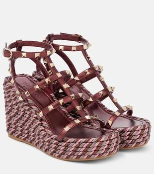 Valentino | Rockstud 95 leather espadrille wedges