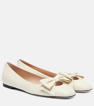 Valentino | Bow-detail leather ballet flats