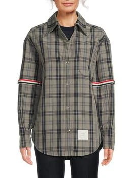 Thom Browne | ​Down Fill Plaid Shirt Jacket