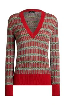 ETRO | Etro Striped Wool-Blend Knit Top - Moda Operandi