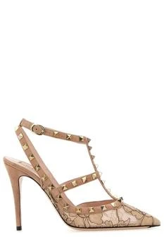 Valentino | Valentino Garavani Rockstud Pointed Toe Lace Pumps