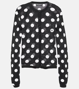 Dolce
Gabbana | Polka-dot wool and silk cardigan