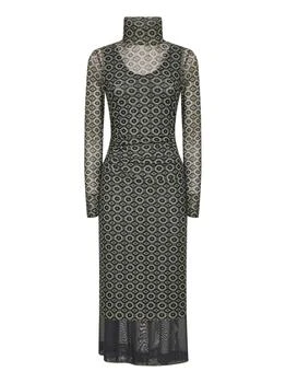 Dries Van Noten | Dries Van Noten High-Neck Long-Sleeved Gathered Dress
