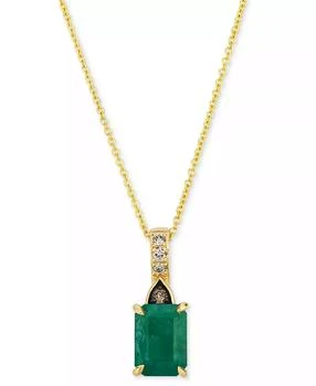 Le Vian | Costa Smeralda Emeralds (1-1/5 ct. t.w.) & Diamond (1/20 ct. t.w.) Adjustable 20" Pendant Necklace in 14k Gold