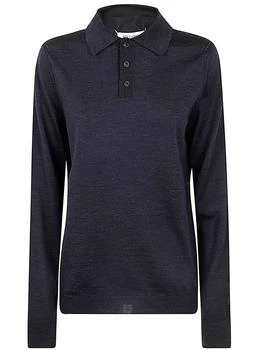 MAISON MARGIELA | Maison Margiela Long-Sleeved Knitted Polo Shirt
