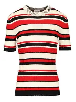 Burberry | Burberry Check-Trim Striped Knitted Top