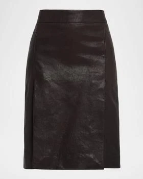 Salvatore Ferragamo | Leather Slit Skirt