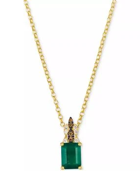 Le Vian | New Emerald (1-1/5 ct. t.w.) 
Diamond (1/10 ct. t.w.) 19" Pendant Necklace in 14k Yellow Gold
