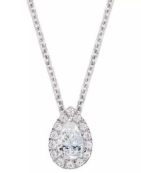 Macy's | Diamond Pear Halo 18" Pendant Necklace (1/3 ct. t.w.) in 14k Gold