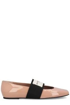 Givenchy | Givenchy Shiny Logo Strap Flat Shoes